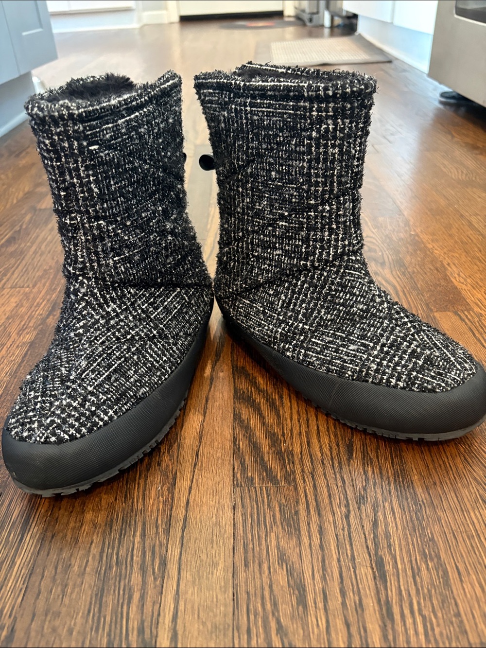 Anthropologie Black & White Wool Boots P448